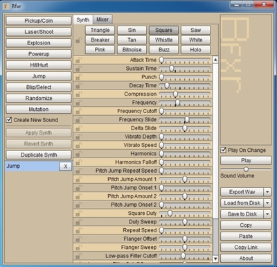 Bfxr游戲音效軟件的設(shè)計與制作